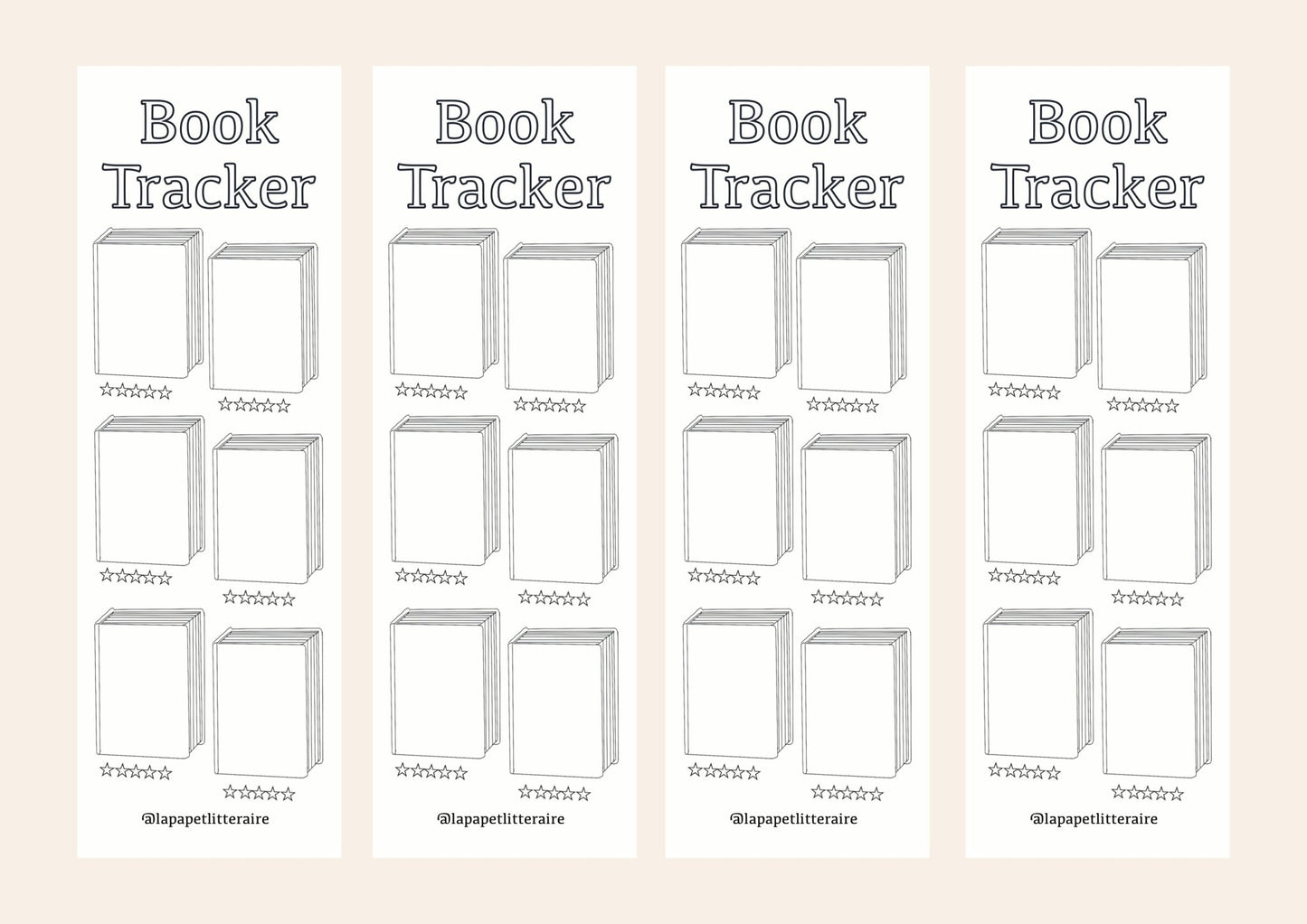 Book tracker à imprimer x4 - La Papet' Littéraire