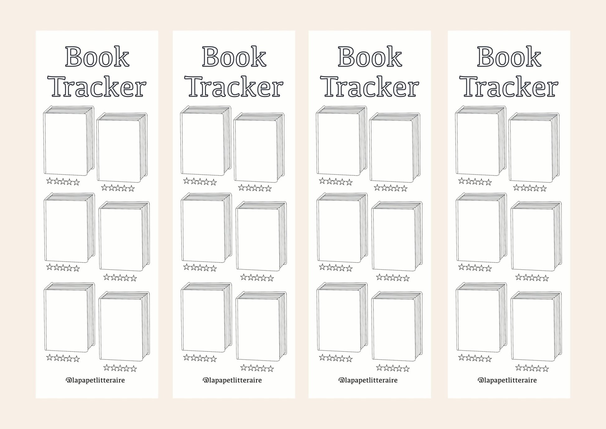 Book tracker à imprimer x4 - La Papet' Littéraire