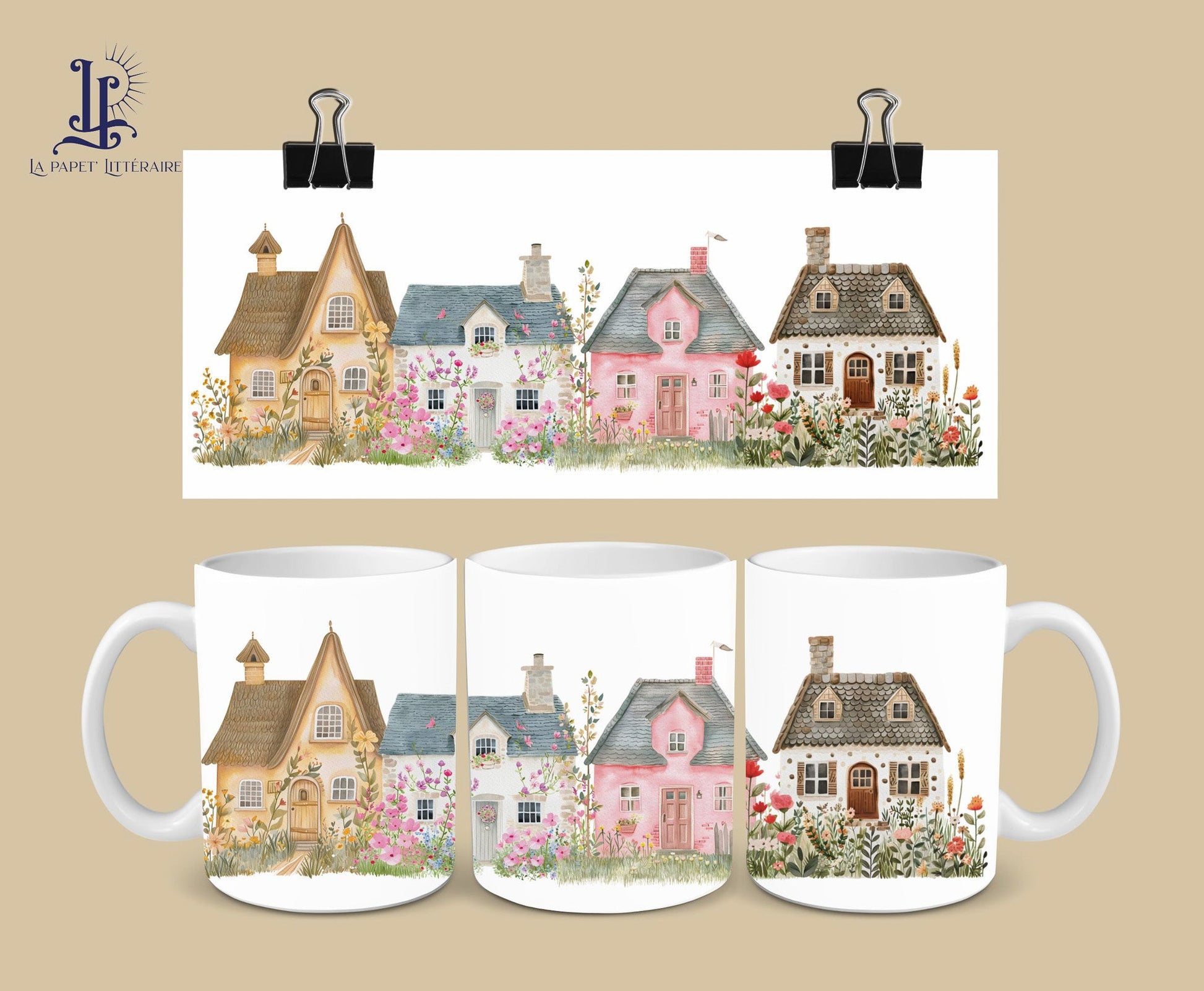 Mug Cottage fleuris - La Papet' Littéraire