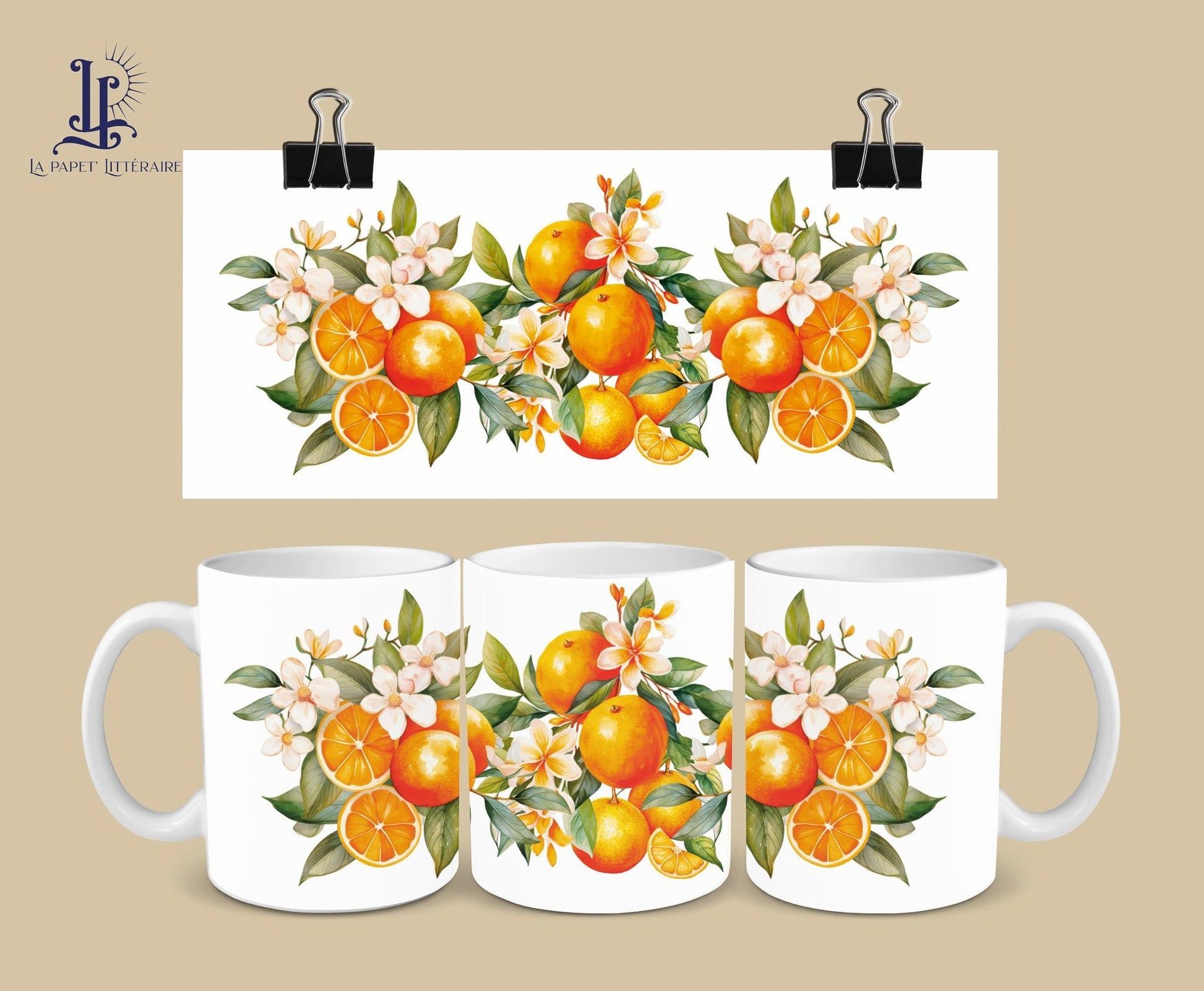 Mug Oranges - La Papet' Littéraire