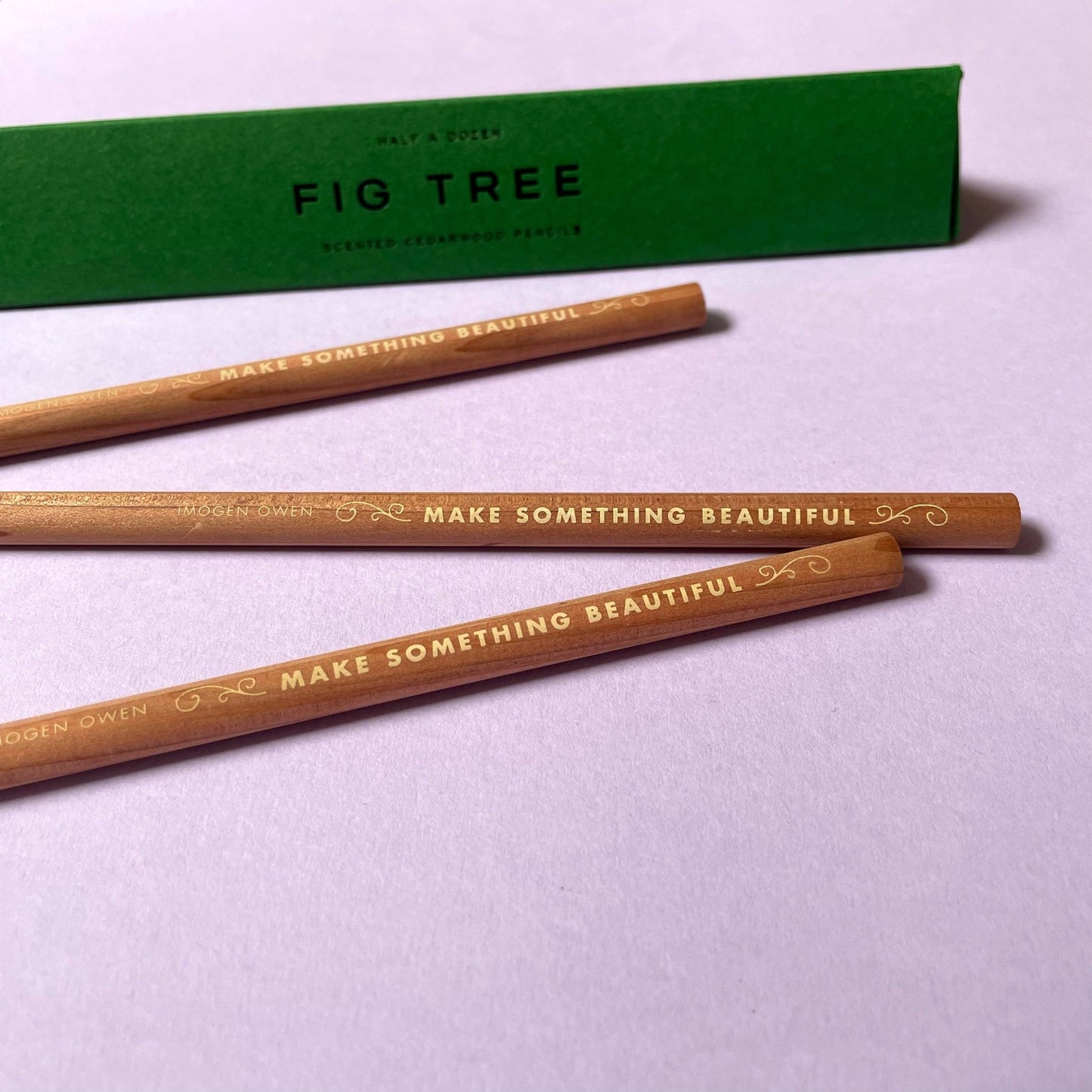 Set de 6 crayons parfumés en bois de cèdre - Figuier - La Papet' Littéraire