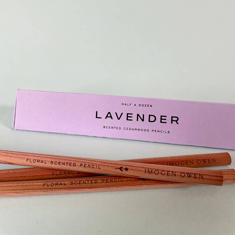 Set de 6 crayons parfumés en bois de cèdre - Lavande - La Papet' Littéraire