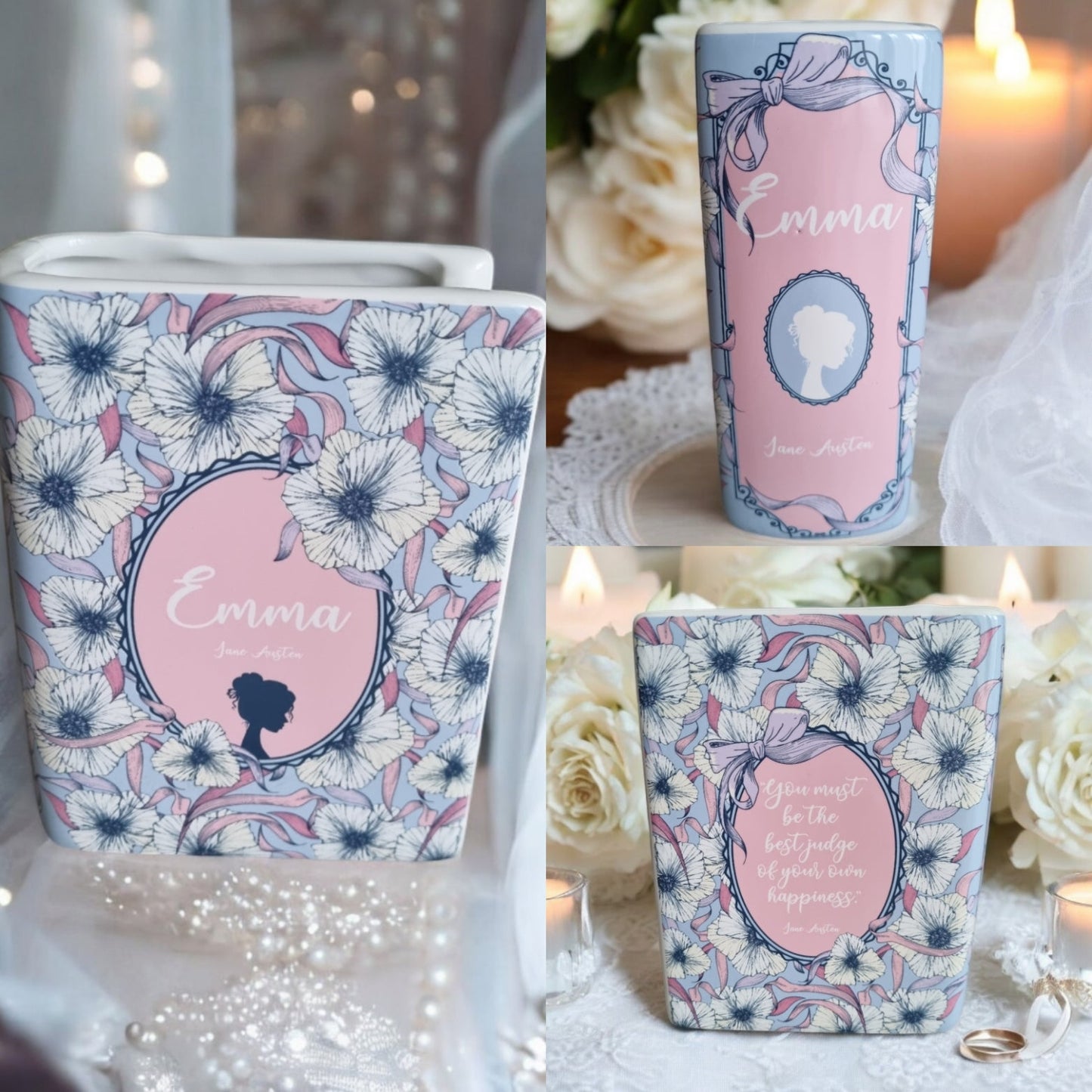 Vase littéraire Emma de Jane Austen (petit format) - La Papet' Littéraire